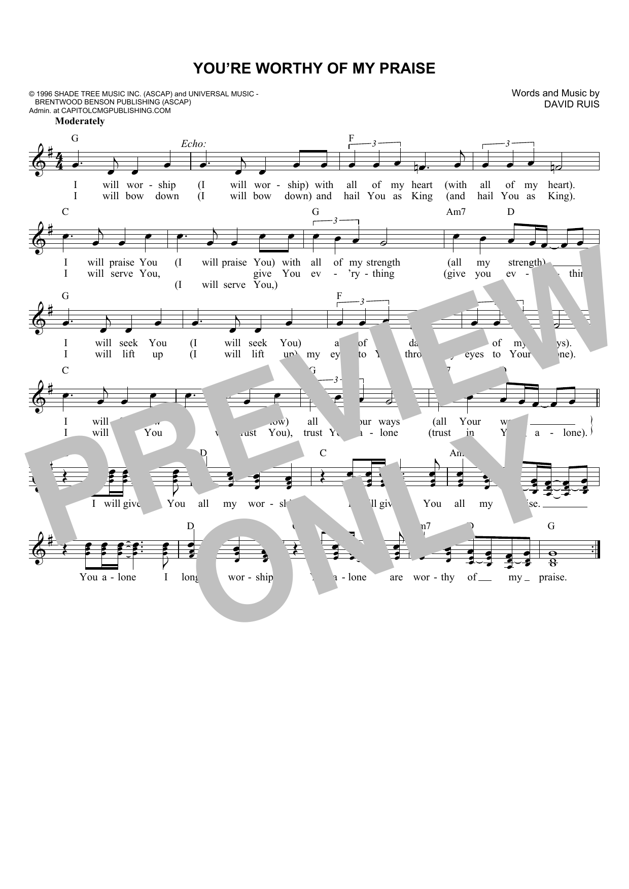 Produktbild zu: You're Worthy Of My Praise