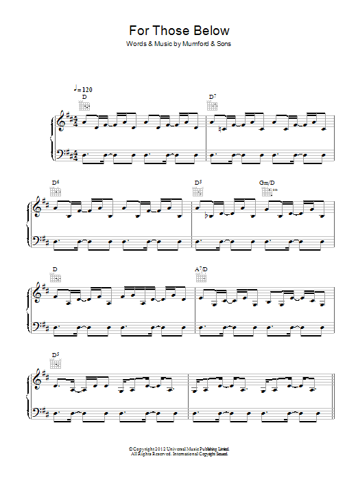 Produktgalerie: Seite 1 von 1 For Those Below, Mumford & Sons, Gesang, Gitarre, Klavier