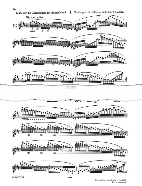 Produktgalerie: Seite 1 von 1 Etude 13 Vivace molto (from 'Etudes Brilliantes Op.73'), Charles Dancla, Violine