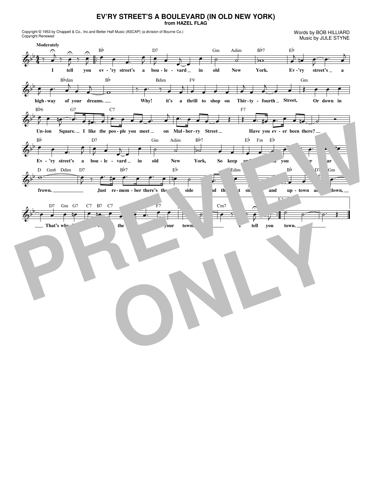 Product gallery: Page 1 of 1 Ev'ry Street's A Boulevard (In Old New York), Bob Hilliard