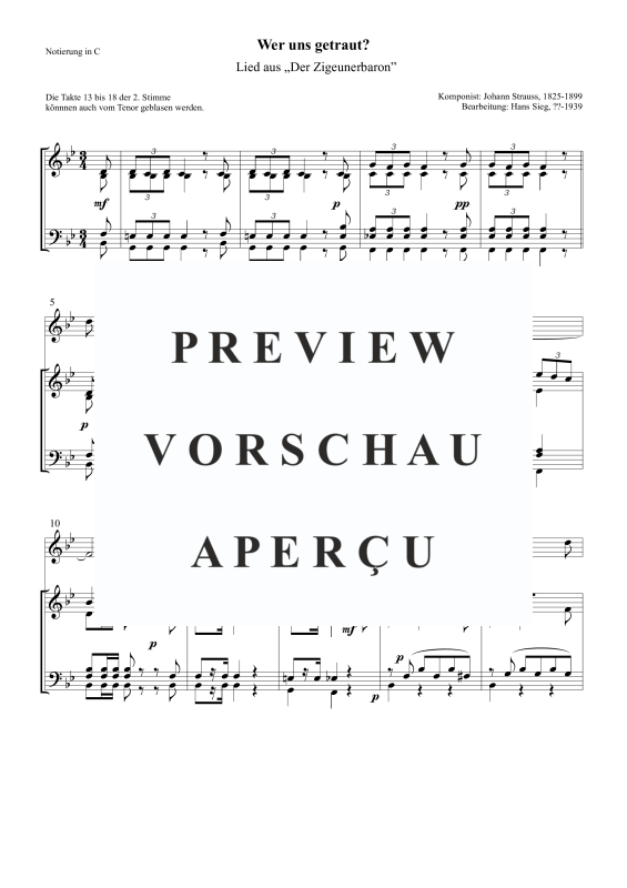 Product gallery: Page 2 of 5 Wer uns getraut? (Lied aus „Der Zigeunerbaron”), , Solo and Trombone Choir
