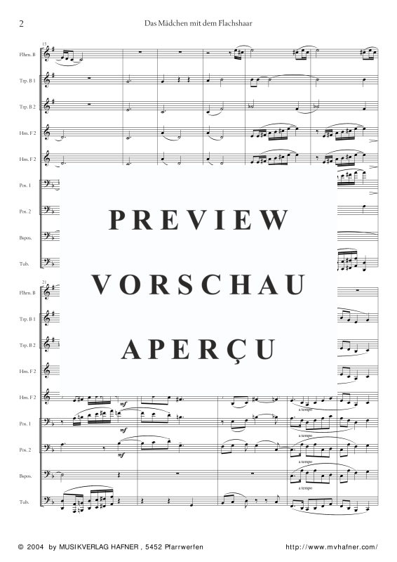 Product gallery: Page 7 of 11 Das Mädchen mit dem Flachshaar, , (Brass Ensemble)