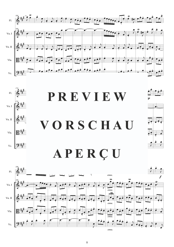 Produktgalerie: Seite 9 von 11 Concerto No.10 to 5 in A-Dur Op.5, , Querflöte Solo und Streicher Ensemble