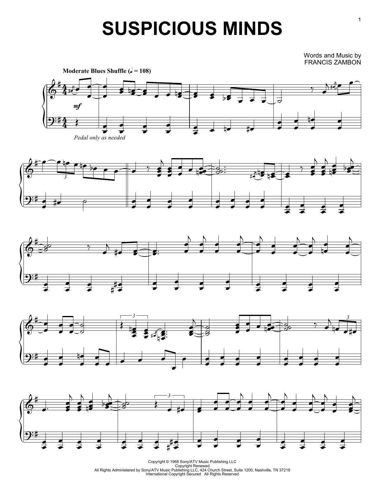 Product gallery: Page 1 of 1 Suspicious Minds [Jazz version], Elvis Presley
