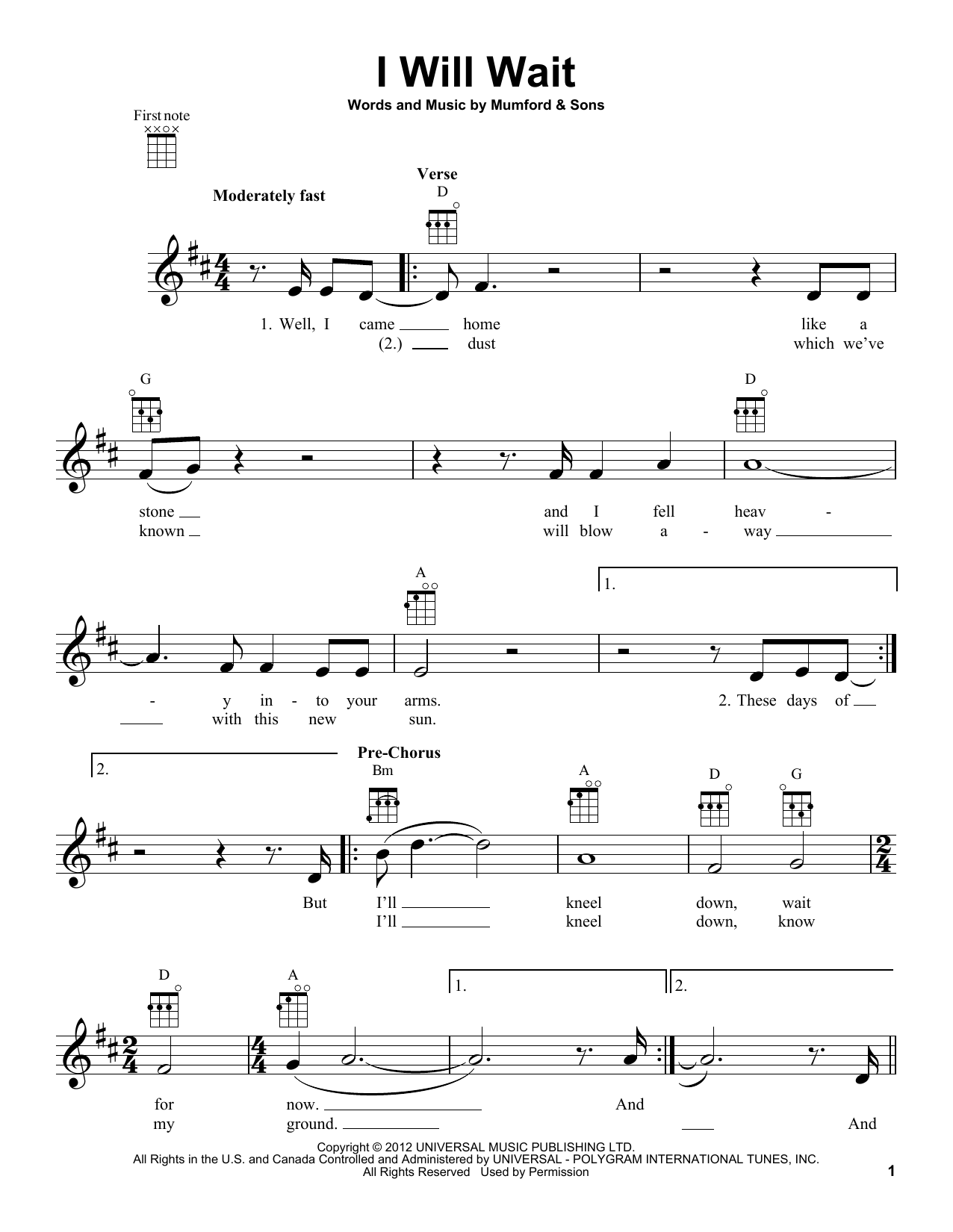 Product gallery: Page 1 of 1 I Will Wait, Mumford & Sons