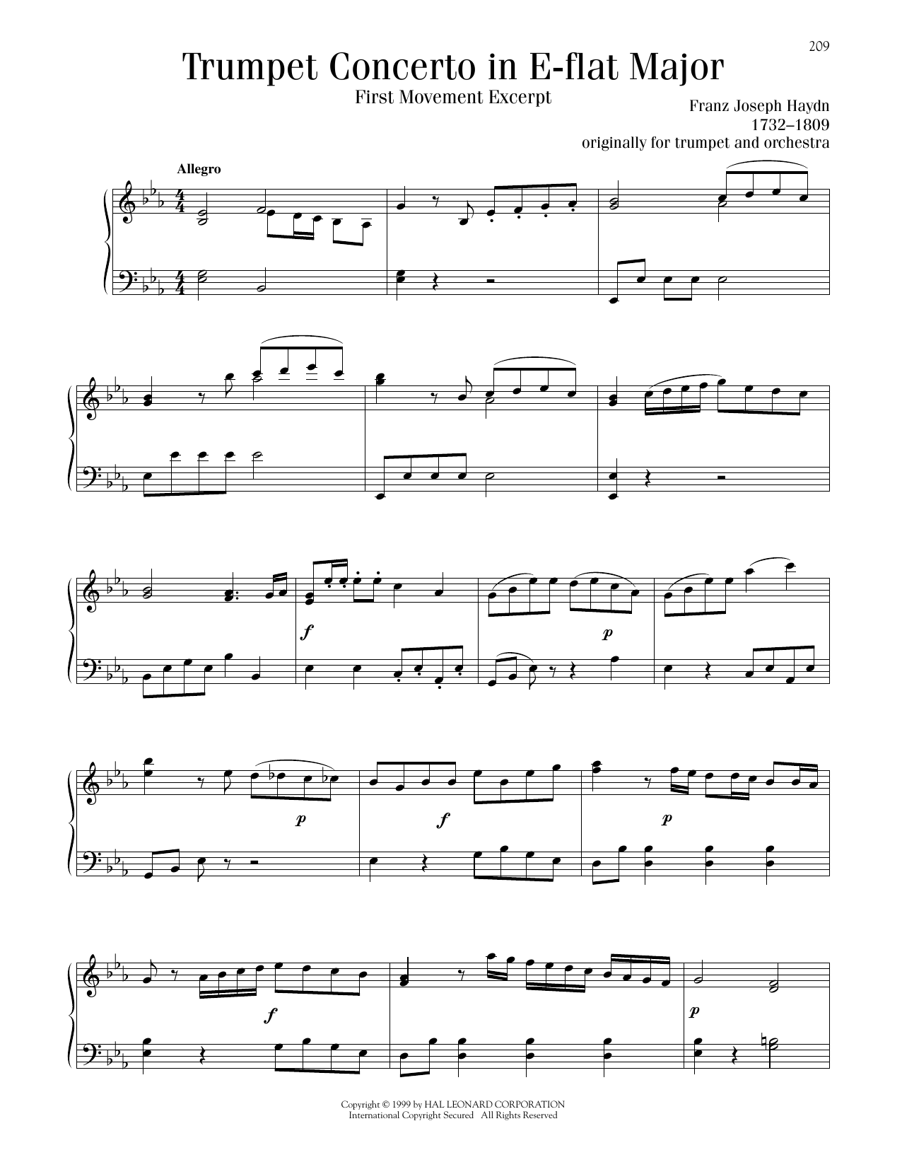 Product picture to: Trumpet Concerto in E-flat Major, First Movement Excerpt