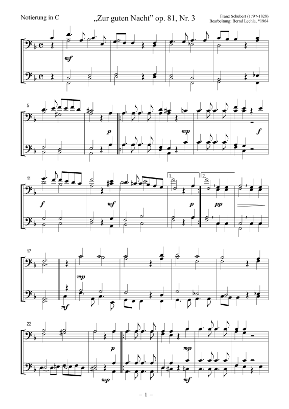 Produktbild zu: Zur guten Nacht op. 81, Nr. 3Franz Schubert