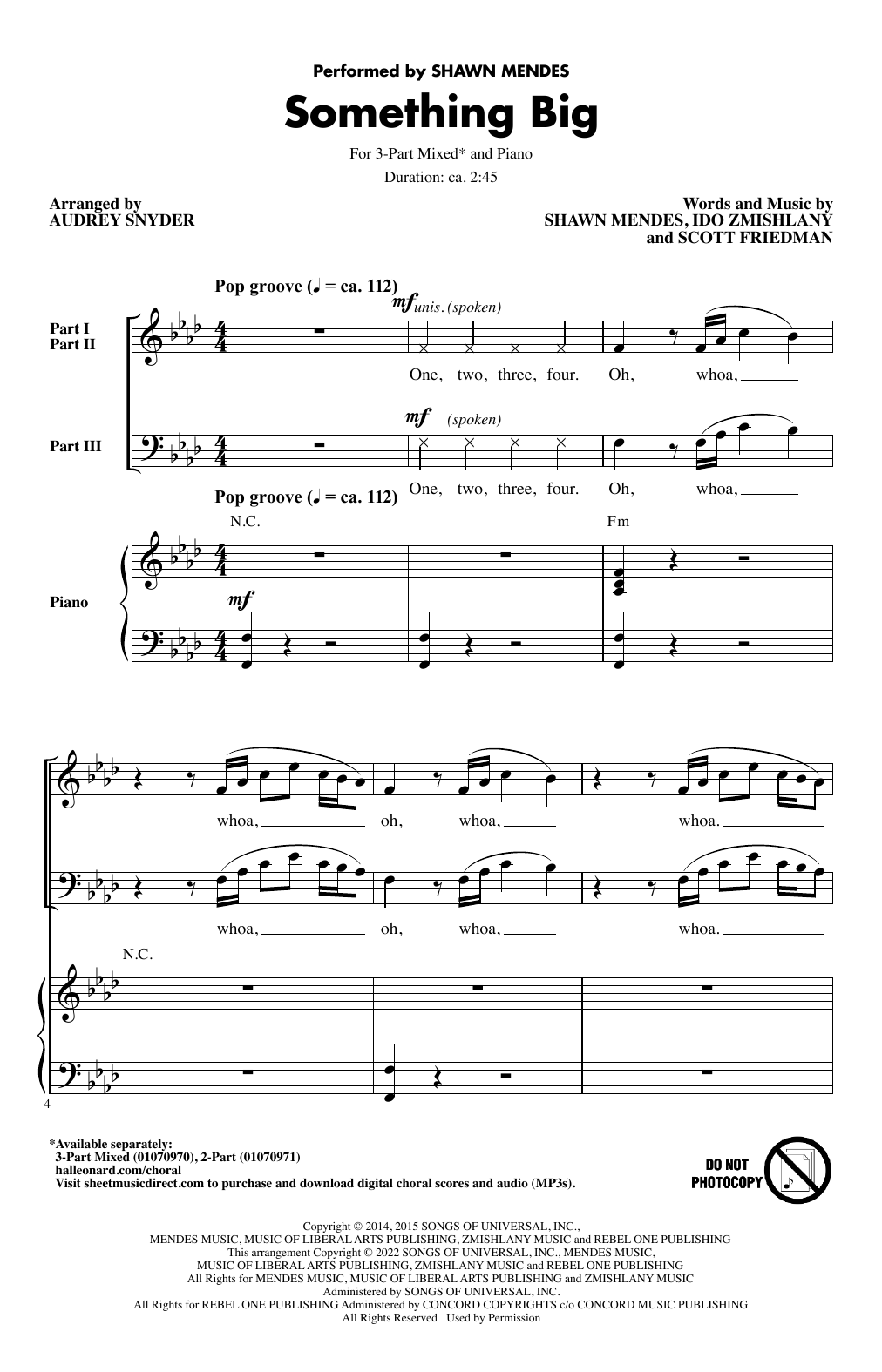 Product picture to: Something Big (arr. Audrey Snyder)