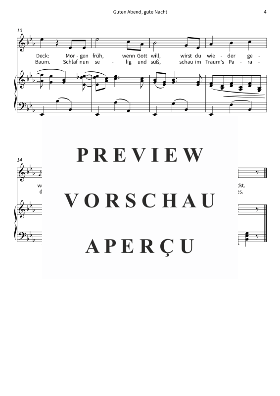 gallery: Guten Abend, gute Nacht (Wiegenlied) - op. 49 Nr. 4, , Gesang und Klavier