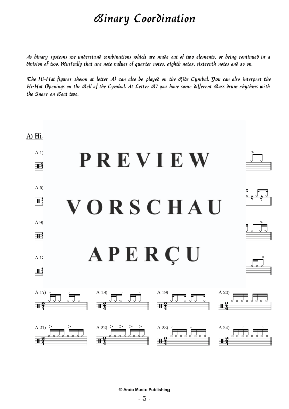 Produktgalerie: Seite 7 von 11 Groove-Coordination for Drumset Volume 1, , Drum Set - Pop Edition