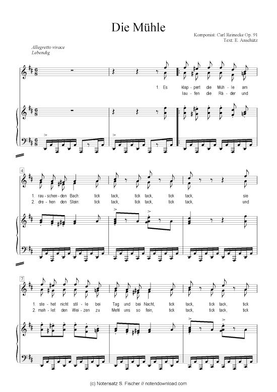 Product picture to: Die Mühle Carl Reinecke Op. 91 / E. Anschütz