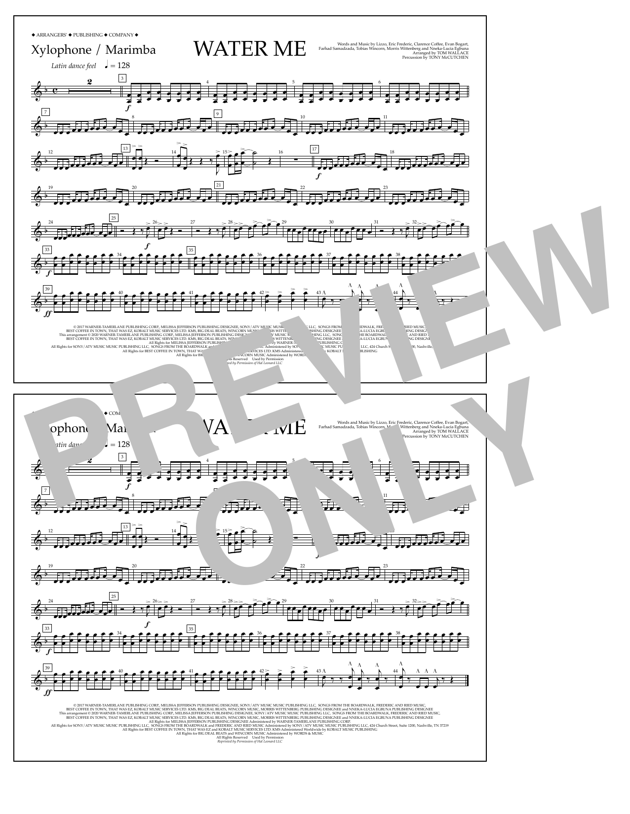 Produktbild zu: Water Me (arr. Tom Wallace) - Xylophone/Marimba