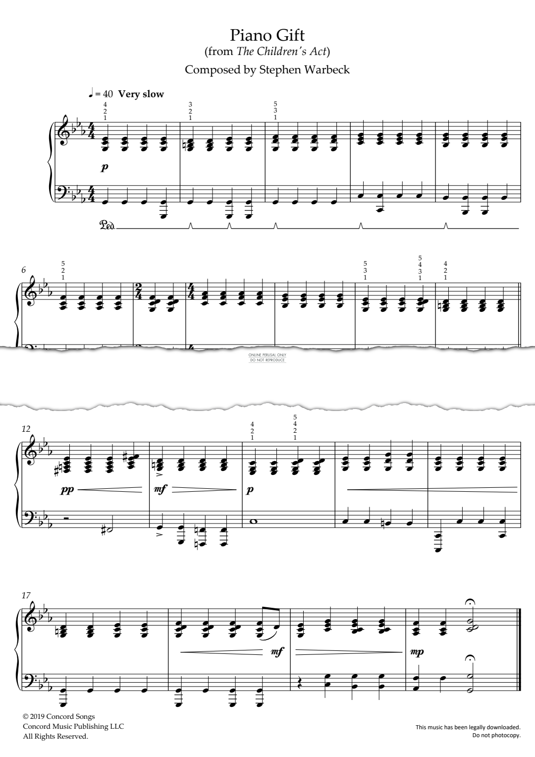 Produktbild zu: Piano Gift (from "The Children's Act")