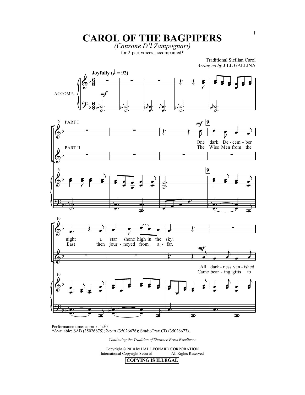 Produktbild zu: Carol Of The Bagpipers (Canzone D'l Zampognari)