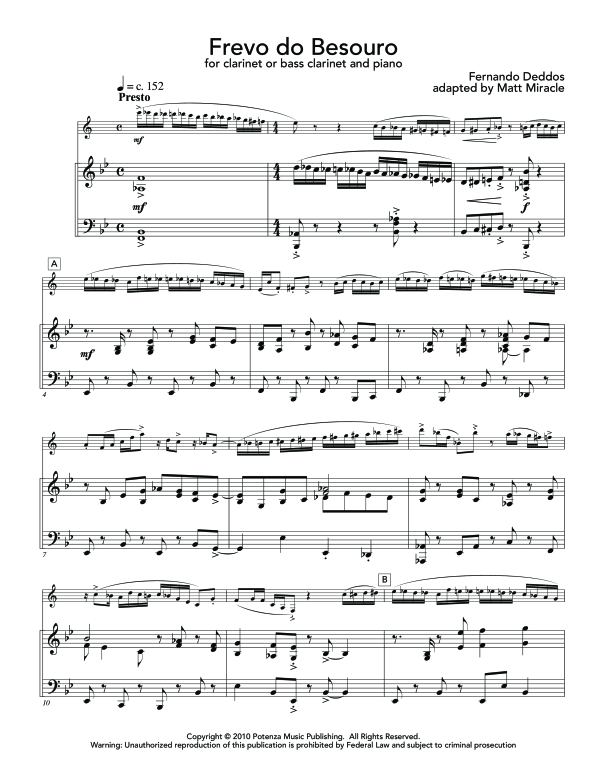 Product gallery: Page 1 of 11 Frevo do Besouro, , (clarinet in Bb and piano)