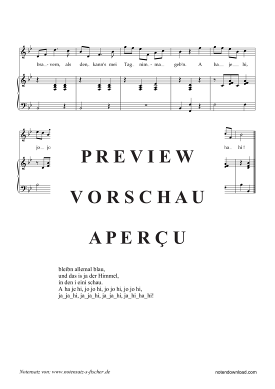 Product gallery: Page 3 of 3 Auf der Alma da finden die Küh , , Piano and Voice