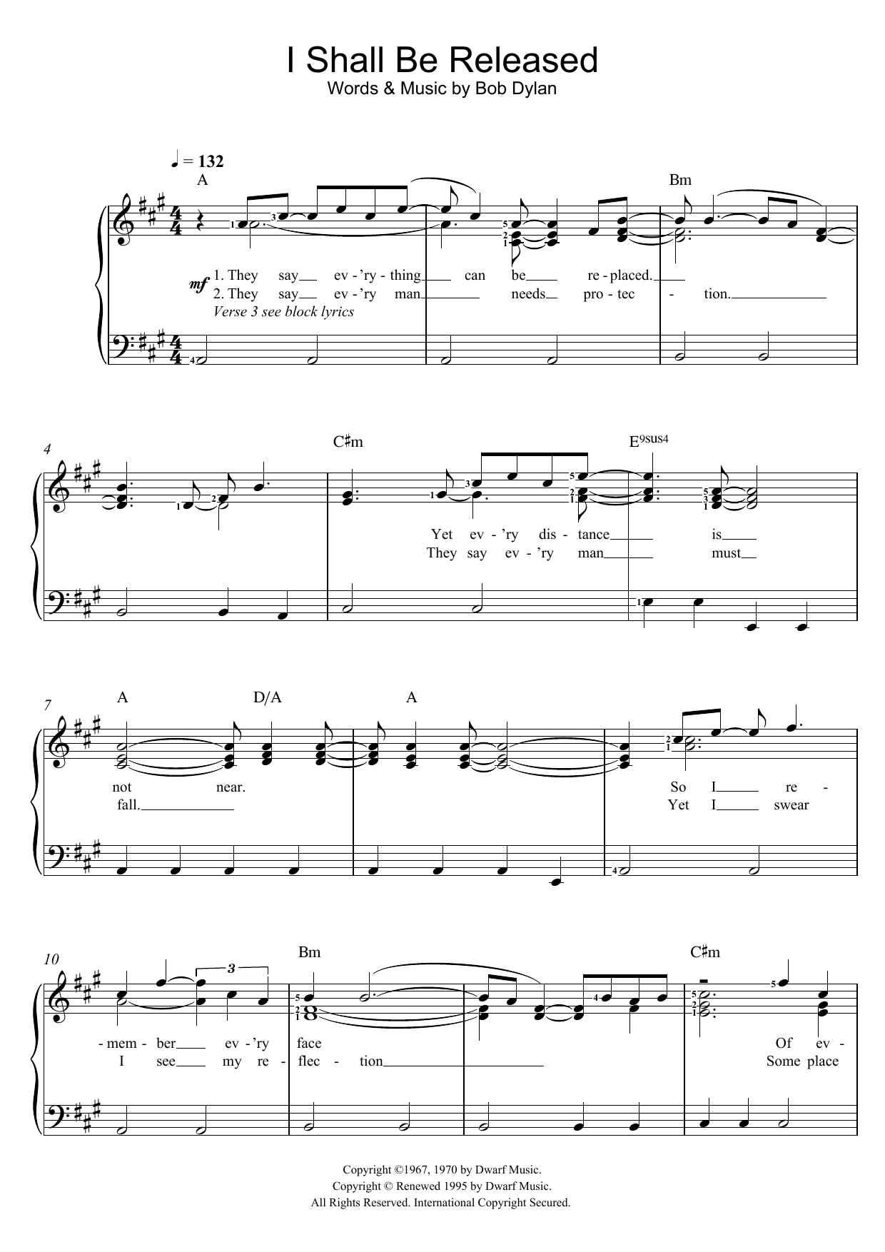 Produktgalerie: Seite 1 von 1 I Shall Be Released, Bob Dylan, Gesang, Klavier