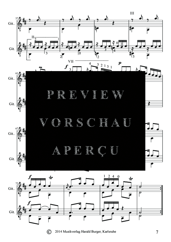 Produktgalerie: Seite 10 von 11 Sonate D Dur für zwei Galliconen, , Duo für 2 Gitarren bearbeitet