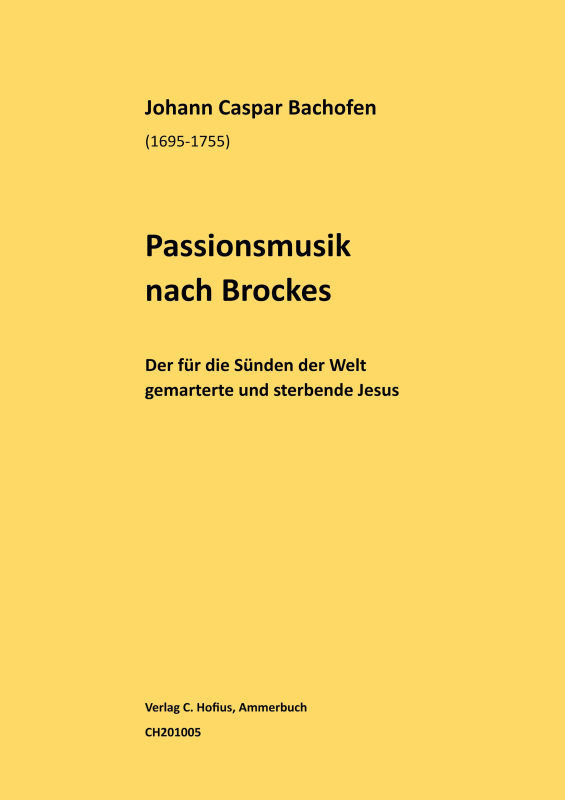 Product picture to: Passionsmusik nach Brockes