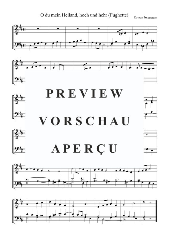 Product picture to: O du mein Heiland, hoch und hehr (Fughette)Roman Jungegger