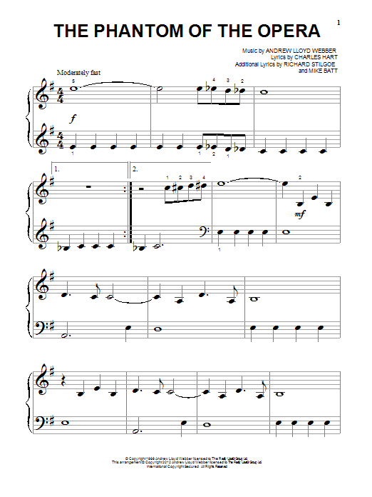 Produktgalerie: Seite 1 von 1 The Phantom Of The Opera, Andrew Lloyd Webber, Klavier