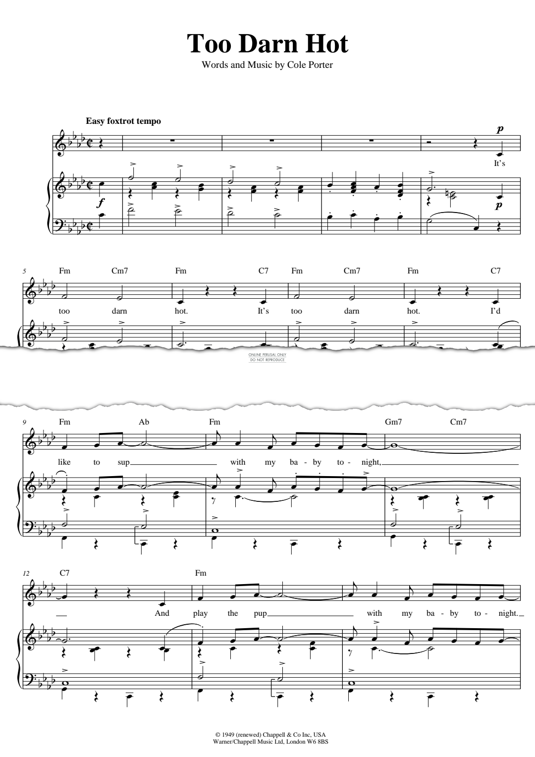 Product picture to: Too Darn Hot (from 'Kiss Me, Kate')