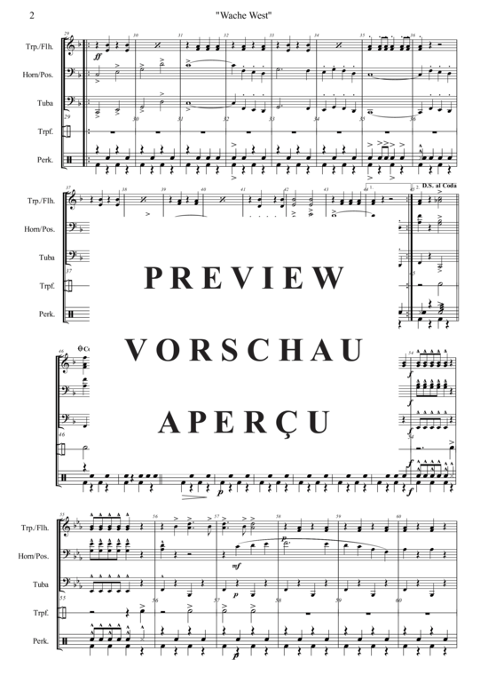 Produktgalerie: Seite 3 von 21 Wache West , , (Blechbläserquintett + Trillerpfeife, Schlagzeug)