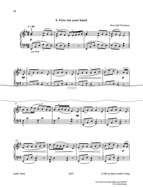 Produktgalerie: Seite 1 von 1 Give Me Your Hand, Rory Dall O'Cathaine, Klavier