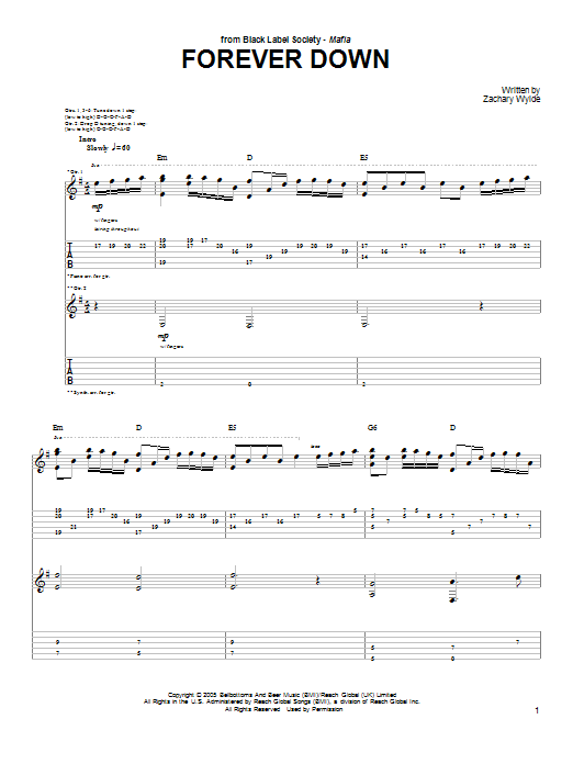 Produktgalerie: Seite 1 von 1 Forever Down, Black Label Society, Gitarre