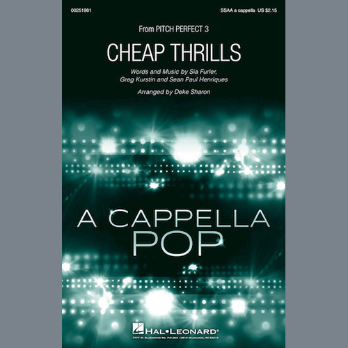 cover: Cheap Thrills (from Pitch Perfect 3) (arr. Deke Sharon), Sia