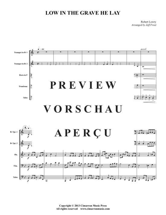 Produktgalerie: Seite 2 von 8 Low in the Grave He Lay , , (Blechbläser-Quintett)