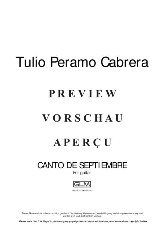 Produktgalerie: Seite 2 von 3 Canto de Septiembre , , (Gitarre Solo)