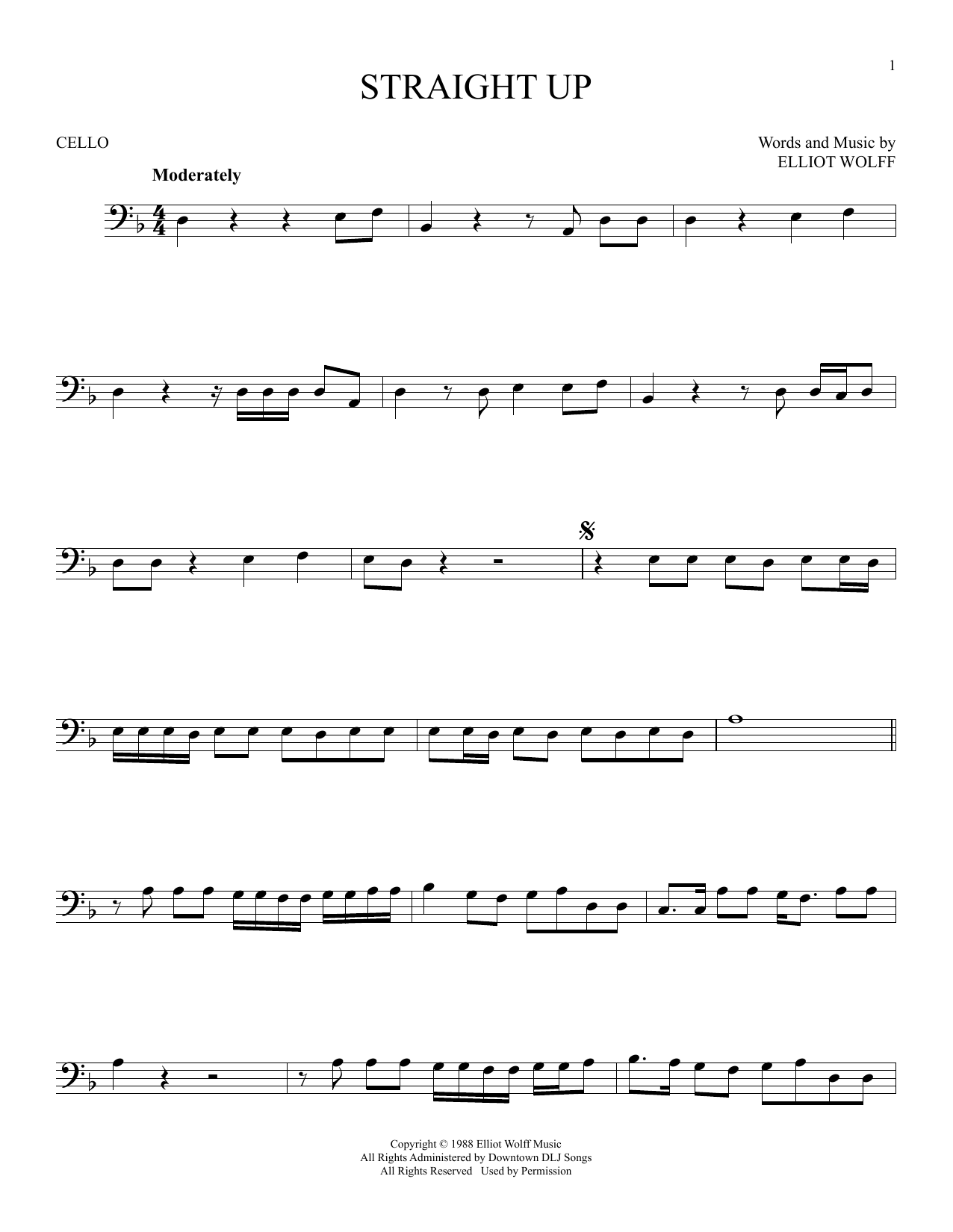 Produktgalerie: Seite 1 von 1 Straight Up, Paula Abdul, Violoncello