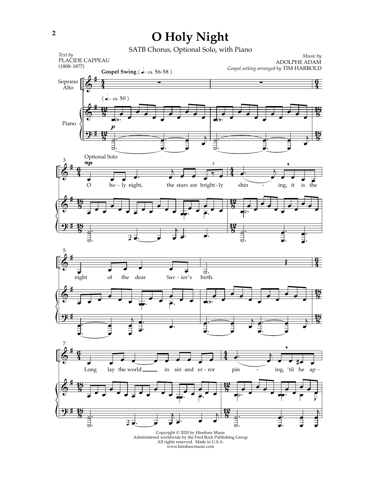 Product picture to: O Holy Night (A Gospel Setting)