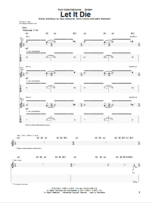 Produktgalerie: Seite 1 von 1 Let It Die, Ozzy Osbourne, Gitarre