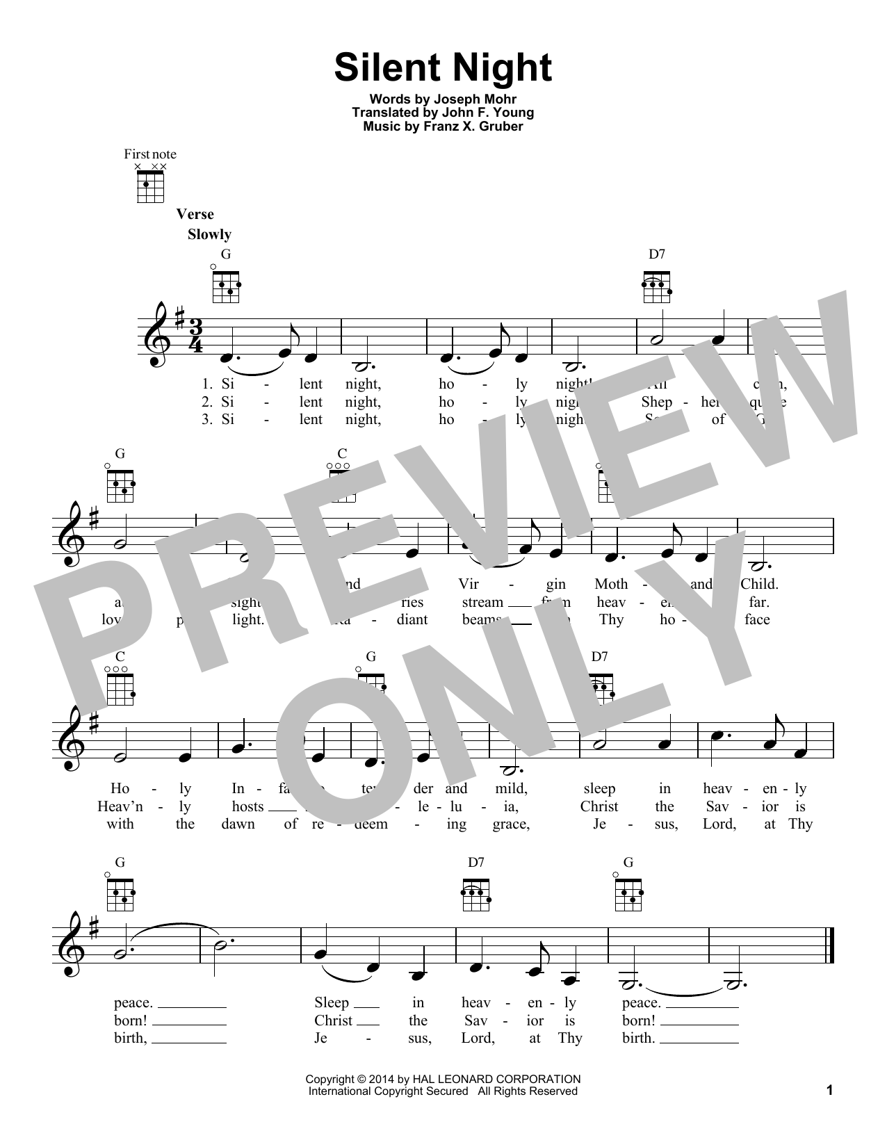 Product gallery: Page 1 of 1 Silent Night, Franz X. Gruber