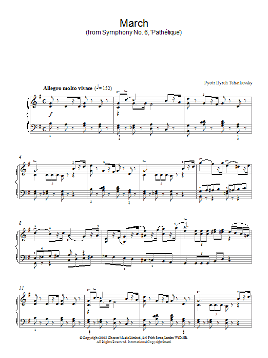 Product gallery: Page 1 of 1 March (from Symphony No. 6, 'Pathetique'), Pyotr Il'yich Tchaikovsky