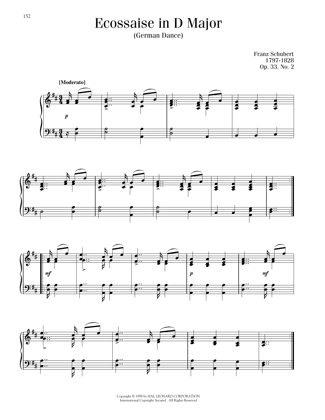 Product picture to: Ecossaise in D Major, Op. 33, No. 2 (German Dance)