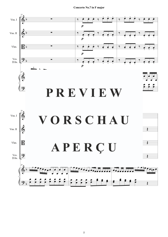 Produktgalerie: Seite 6 von 11 Cembalo Konzert Nr. 7 in F-Dur, , Cembalo und Streichorchester