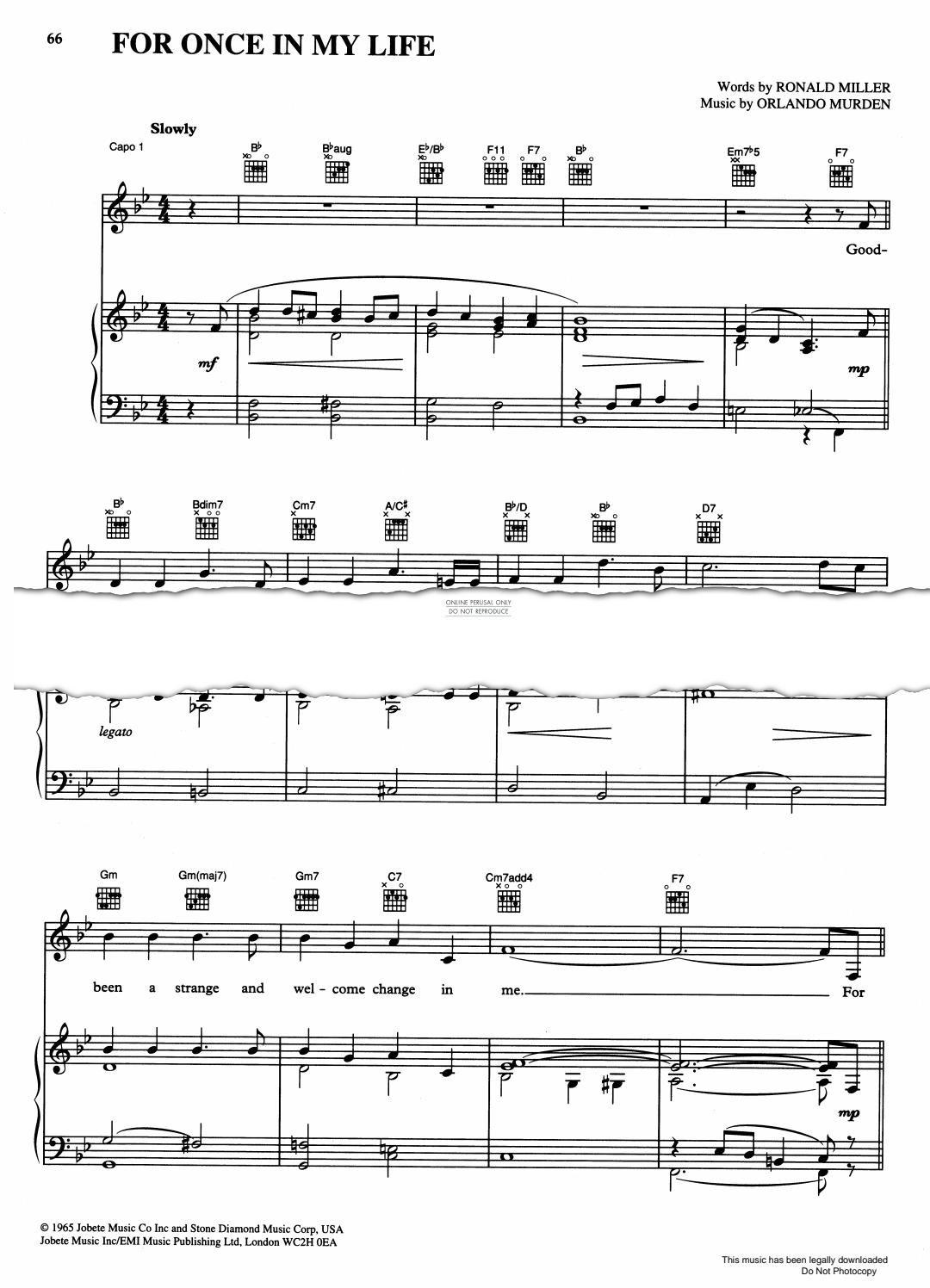 Product gallery: Page 1 of 1 For Once In My Life, Stevie Wonder