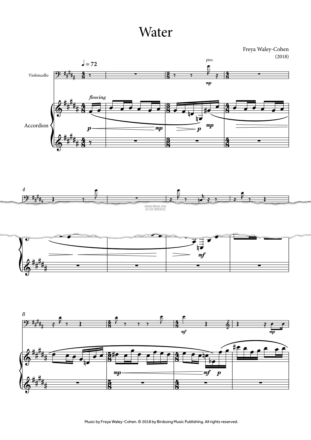 Produktgalerie: Seite 1 von 1 Water, Freya Waley-Cohen, Akkordeon, Violoncello