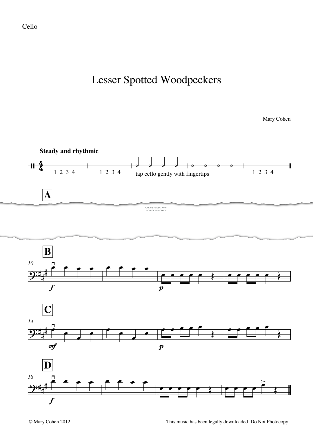 Produktgalerie: Seite 1 von 1 Lesser Spotted Woodpeckers, Mary Cohen, Violoncello