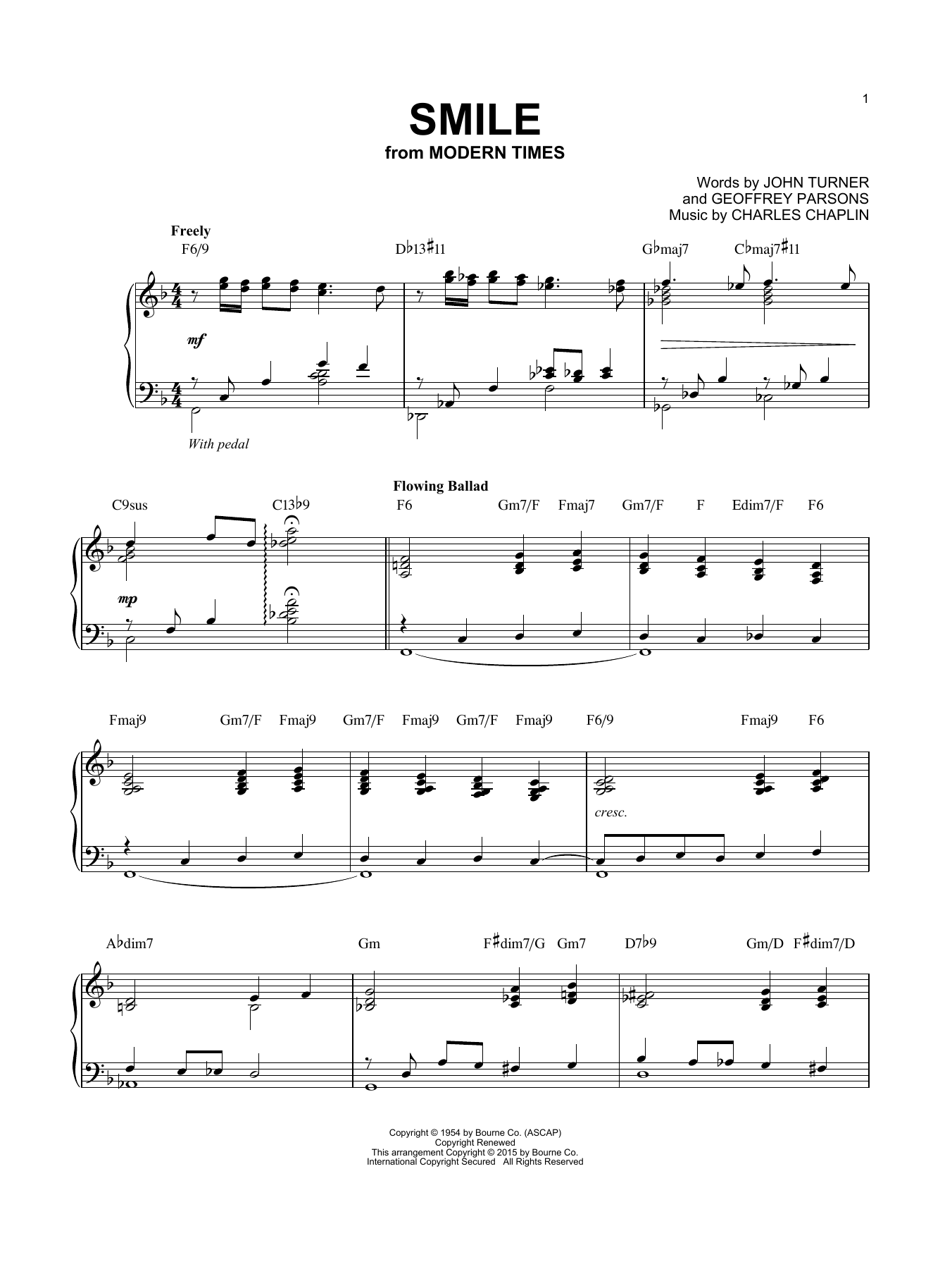 Product gallery: Page 1 of 1 Smile [Jazz version] (arr. Brent Edstrom), Charles Chaplin