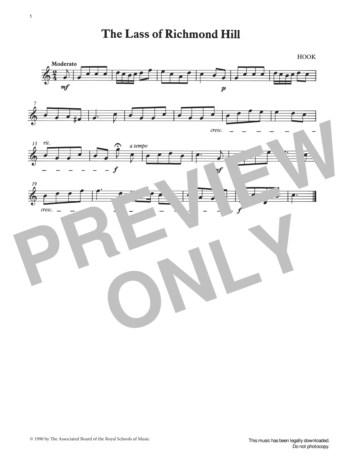 Produktgalerie: Seite 1 von 1 The Lass of Richmond Hill from Graded Music for Tuned Percussion, Book I, James Hook, Percussion