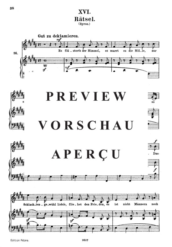 Product gallery: Page 2 of 4 Rätsel, Op.25 No.16, , High Voice and Piano