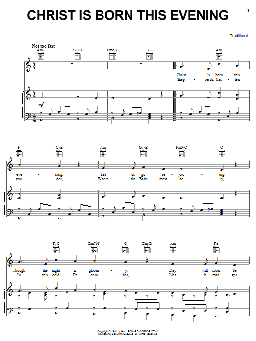 Product gallery: Page 1 of 1 Christ Is Born This Evening, Traditional