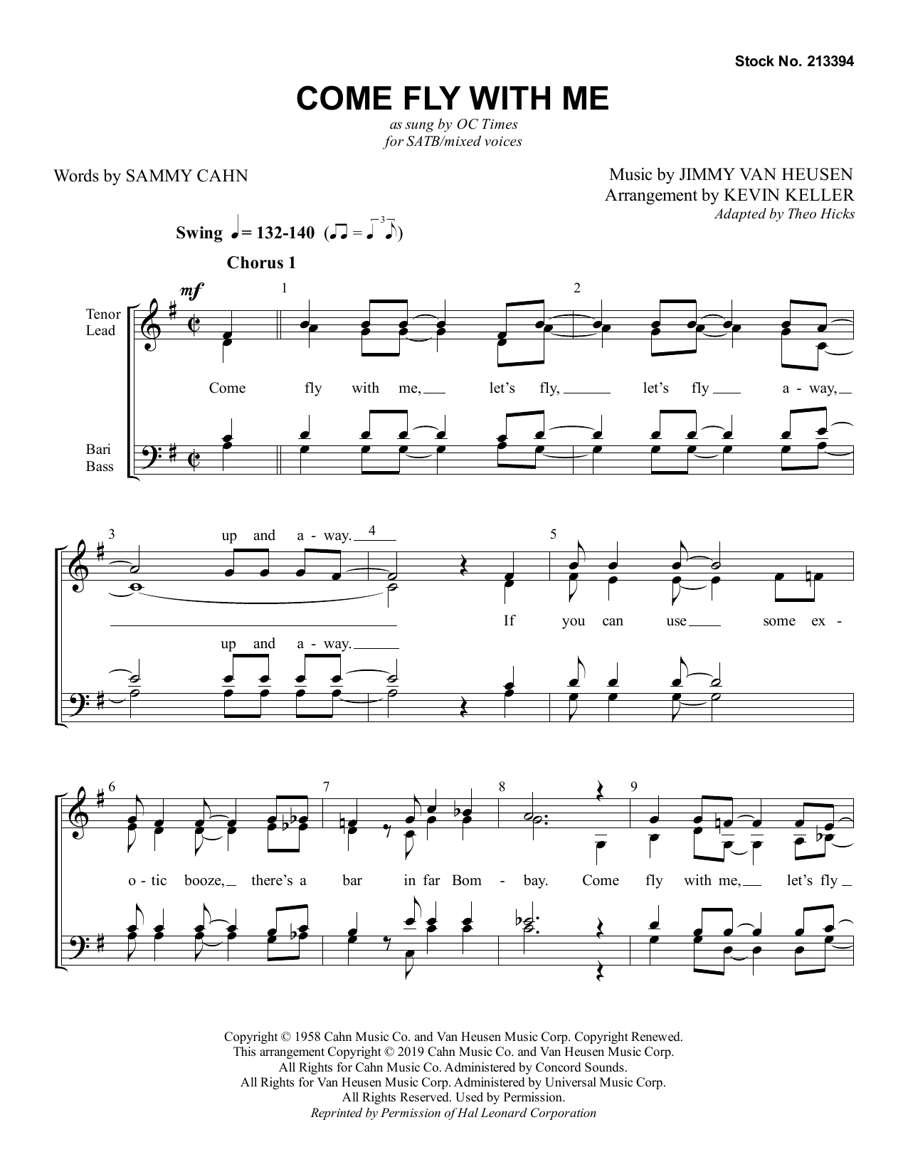Produktbild zu: Come Fly With Me (arr. Kevin Keller)