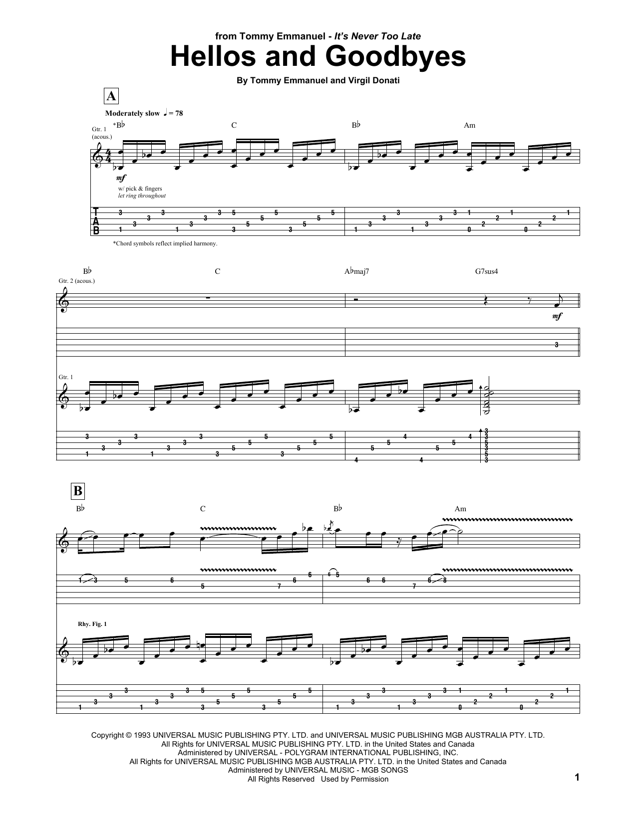 Product gallery: Page 1 of 1 Hellos And Goodbyes, Tommy Emmanuel