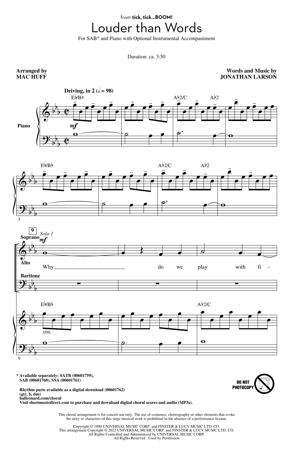 Produktbild zu: Louder Than Words (from tick, tick... BOOM!) (arr. Mac Huff)