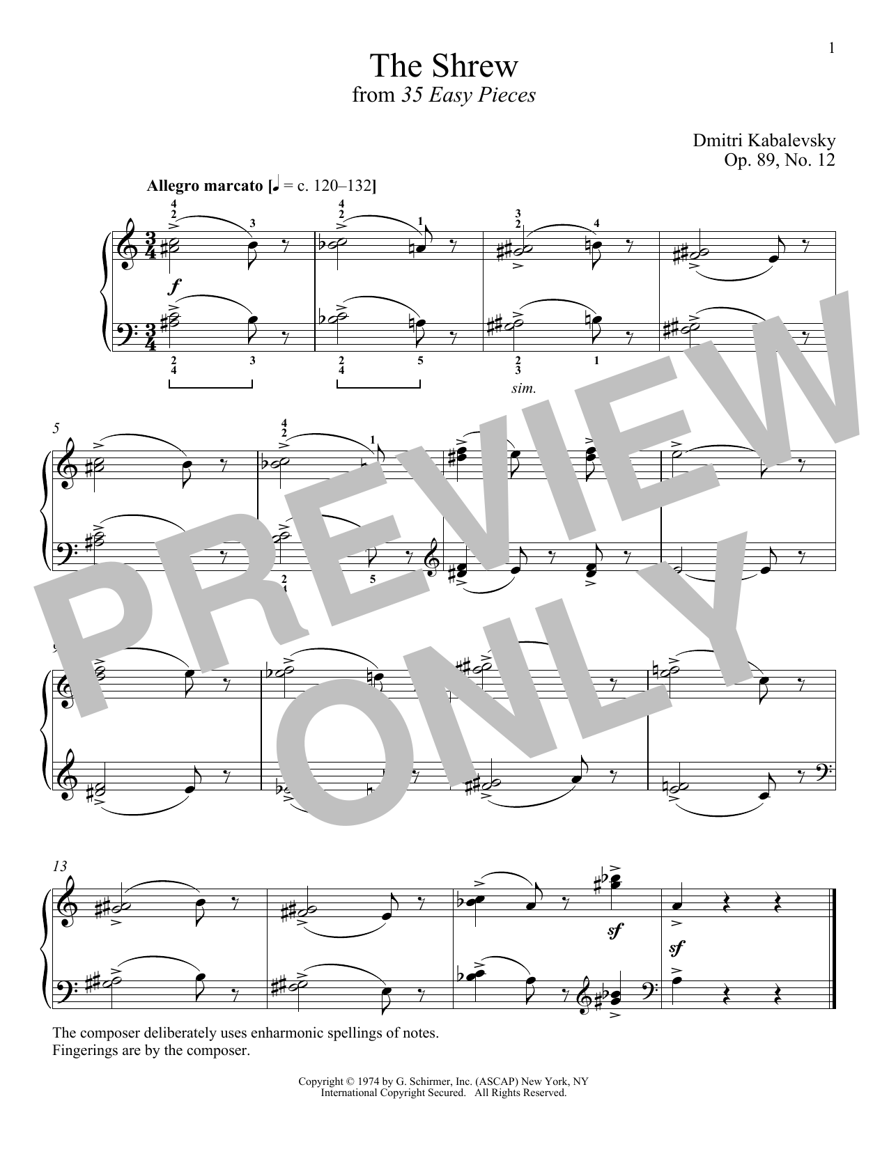 Product gallery: Page 1 of 1 The Shrew, Op. 89, No. 12, Dmitri Kabalevsky
